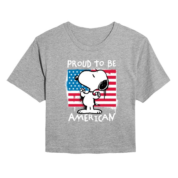 Peanuts - Snoopy Street USA - Juniors Cropped Graphic T-Shirt