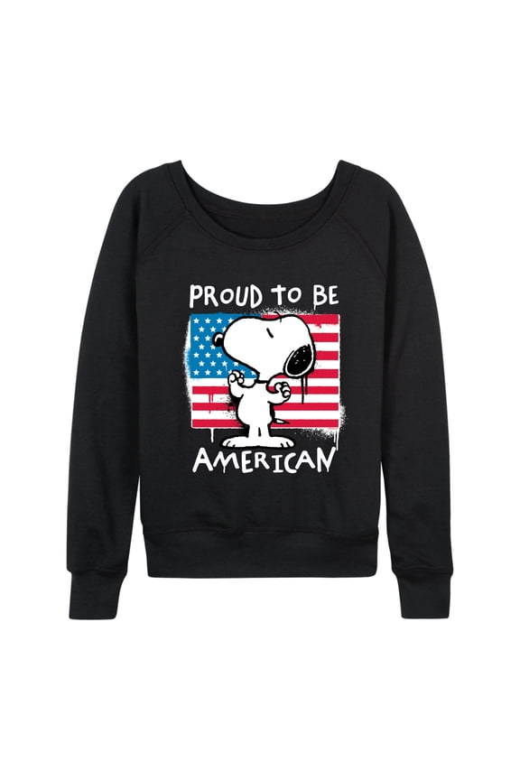 - Snoopy Street USA - Women's French Terry Long Sleeve Pullover