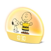 Peanuts Snoopy Sunrise Alarm Clock – Vibrant Snoopy Edition with Multicolor Lights, USB Charging, LED Display, Gentle Wake-Up Simulation, and Handy Snooze Funct