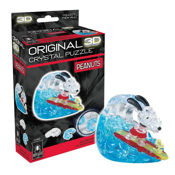 Peanuts Snoopy Surf Original 3D Crystal Puzzle by BePuzzled, Ages 12 and Up