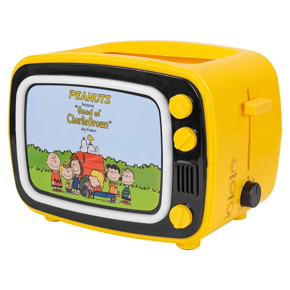 Uncanny Brands Peanuts Snoopy Retro TV Toaster, 2-Slice Toaster with Light-Up Frame