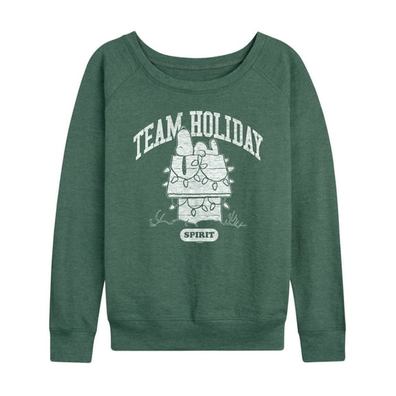 Peanuts - Snoopy Team Holiday Spirit - Women's French Terry Long Sleeve Pullover