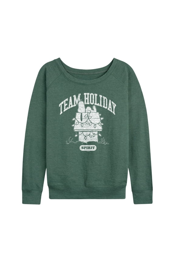 - Snoopy Team Holiday Spirit - Women's French Terry Long Sleeve Pullover