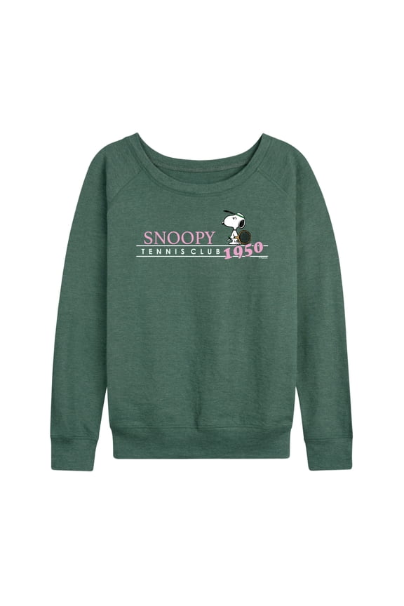 - Snoopy Tennis Club - Women's French Terry Long Sleeve Pullover
