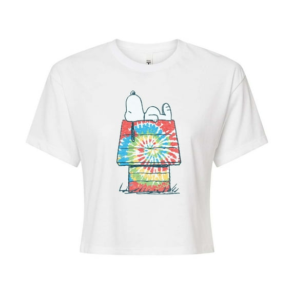 Peanuts - Snoopy Tie Dye House - Cropped Tee