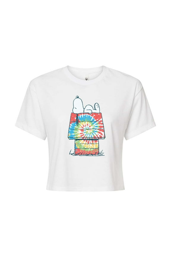 - Snoopy Tie Dye House - Cropped Tee