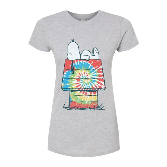 Peanuts - Snoopy Tie Dye House - Juniors Fitted Tee