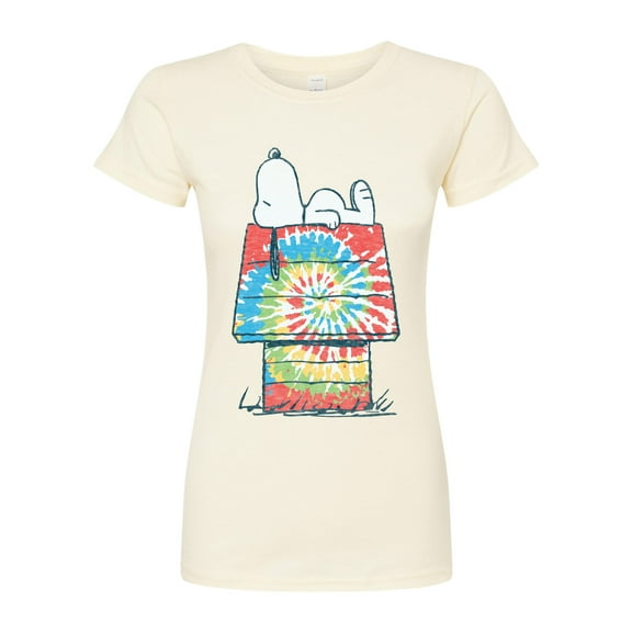 Peanuts - Snoopy Tie Dye House - Juniors Fitted Tee