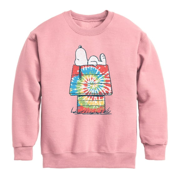 Peanuts - Snoopy Tie Dye House - Toddler & Youth Crewneck Fleece Sweatshirt