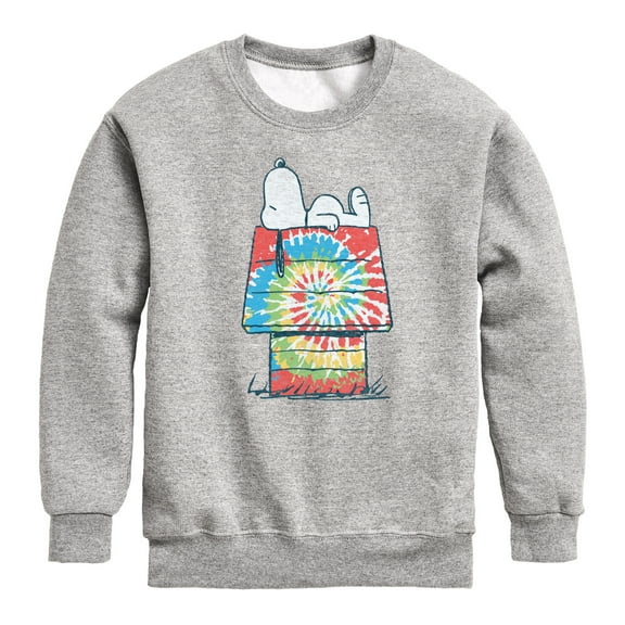 Peanuts - Snoopy Tie Dye House - Toddler & Youth Crewneck Fleece Sweatshirt