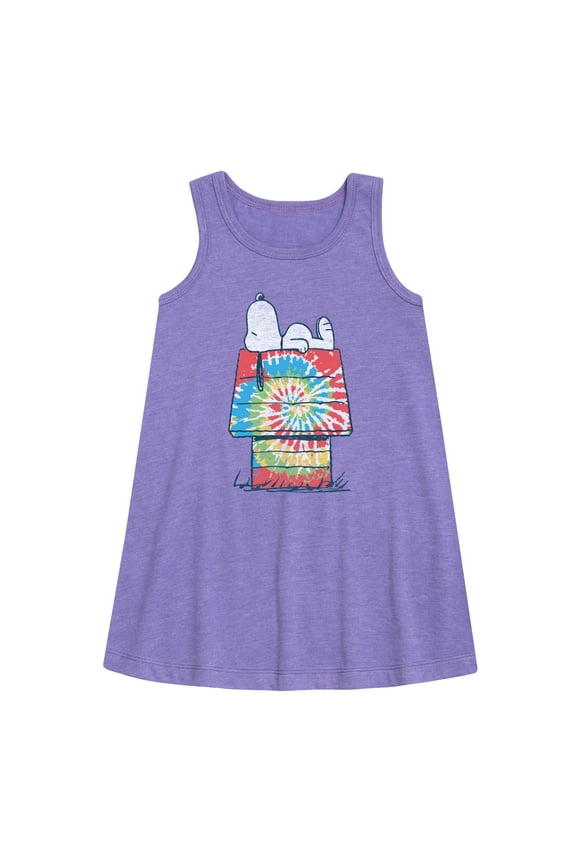 - Snoopy Tie Dye House - Toddler & Youth Girls A-line Dress