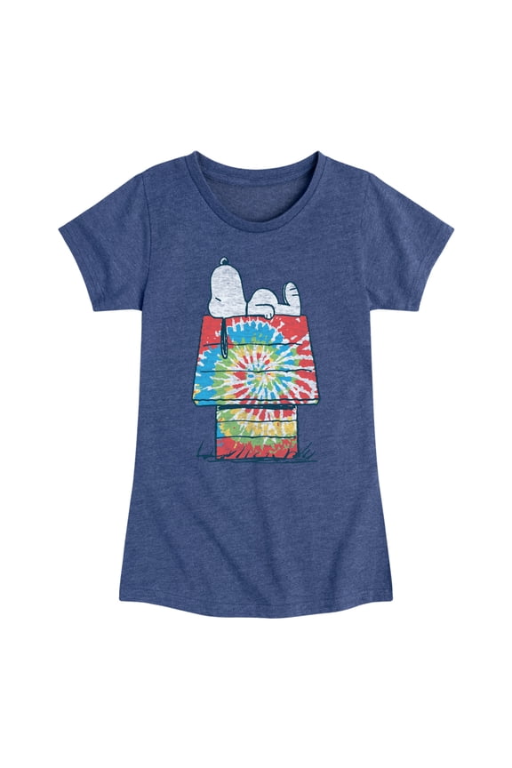 - Snoopy Tie Dye House - Toddler & Youth Girls Short Sleeve Graphic T-Shirt