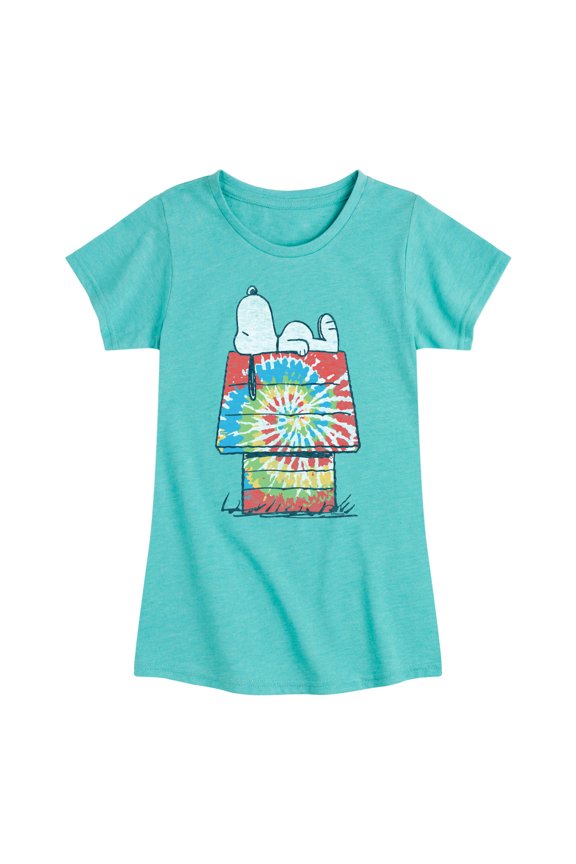 - Snoopy Tie Dye House - Toddler & Youth Girls Short Sleeve Graphic T-Shirt
