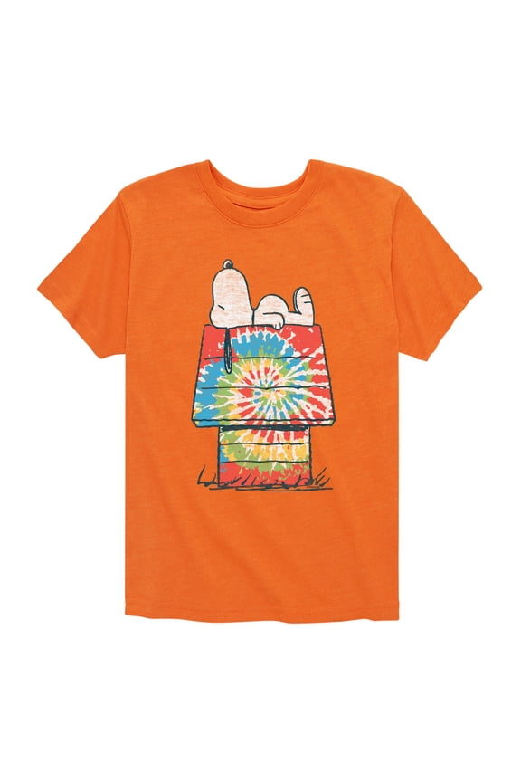 - Snoopy Tie Dye House - Toddler & Youth Short Sleeve Graphic T-Shirt