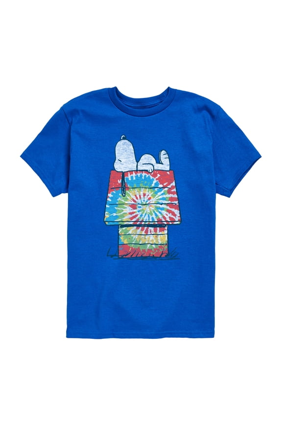- Snoopy Tie Dye House - Toddler & Youth Short Sleeve Graphic T-Shirt