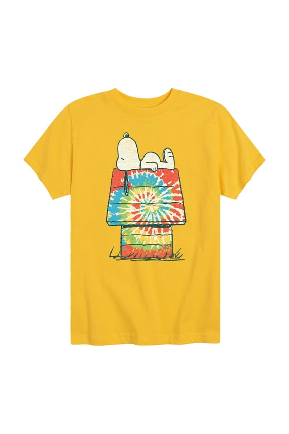 - Snoopy Tie Dye House - Toddler & Youth Short Sleeve Graphic T-Shirt