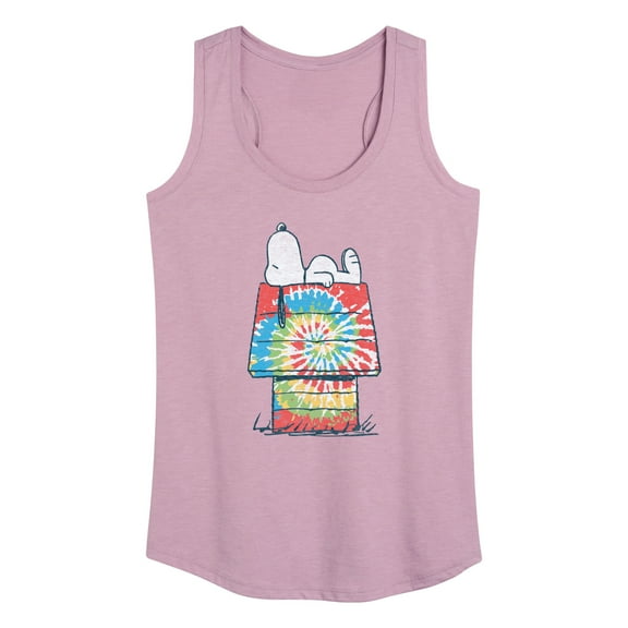 Peanuts - Snoopy Tie Dye House - Women's Racerback Tank Top