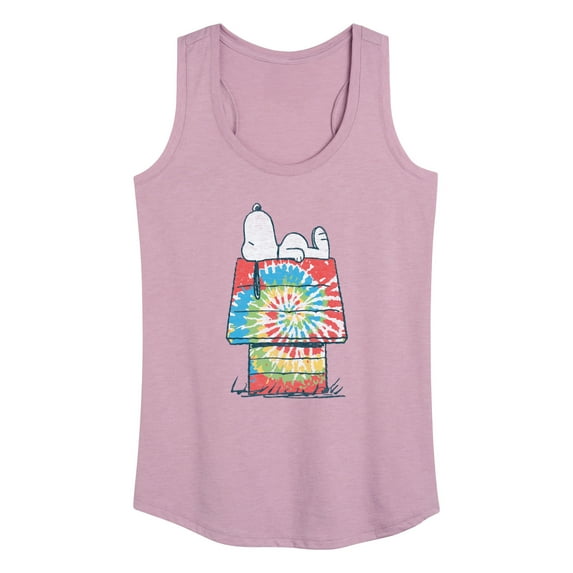 Peanuts - Snoopy Tie Dye House - Women's Racerback Tank Top