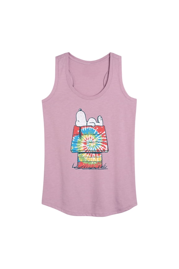 - Snoopy Tie Dye House - Women's Racerback Tank Top