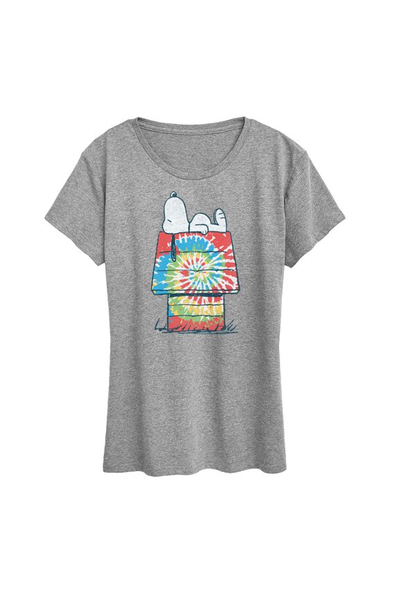 - Snoopy Tie Dye House - Women's Short Sleeve Graphic T-Shirt