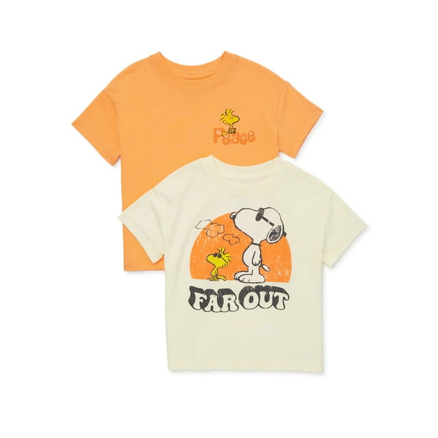 Peanuts Snoopy Toddler Boy Graphic Tees, 2-Pack, Sizes 2T-5T