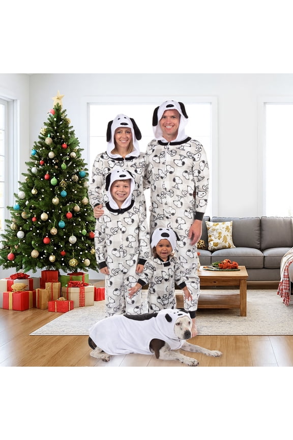 Unisex Toddlers Snoopy Plaid Matching Family Pajamas One Piece, Sizes 2T-5T