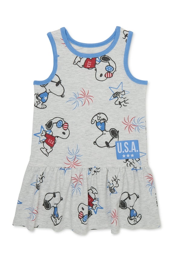 Snoopy Toddler Girl Americana Sleeveless Dress, Sizes 12M-5T