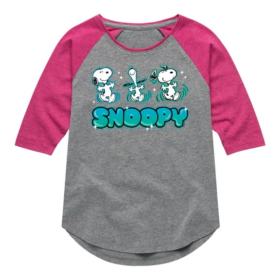 Peanuts - Snoopy - Toddler & Youth Girls Raglan Graphic T-Shirt