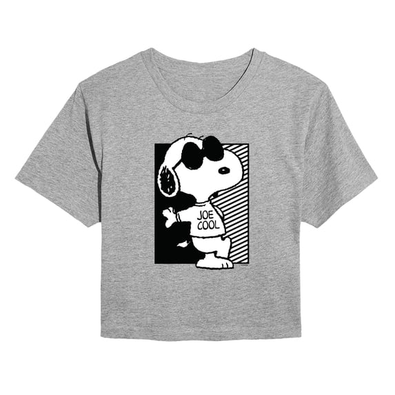 Peanuts - Snoopy Too Cool - Juniors Cropped Graphic T-Shirt