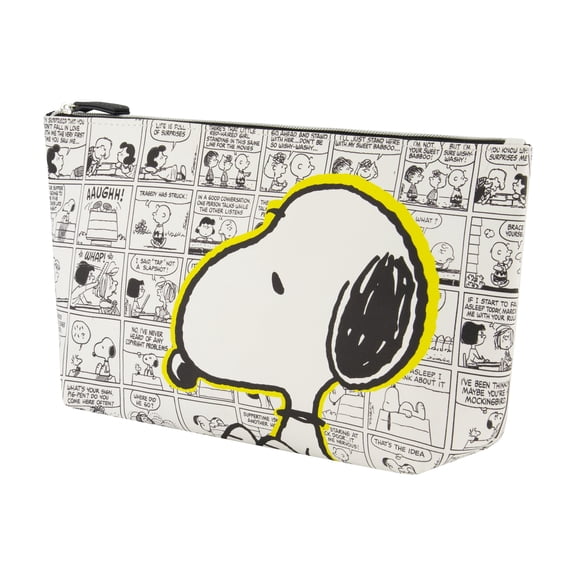 Peanuts Snoopy Travel Makeup Bag, Trapezoid Cosmetic Organizer Pouch for Women, Multi