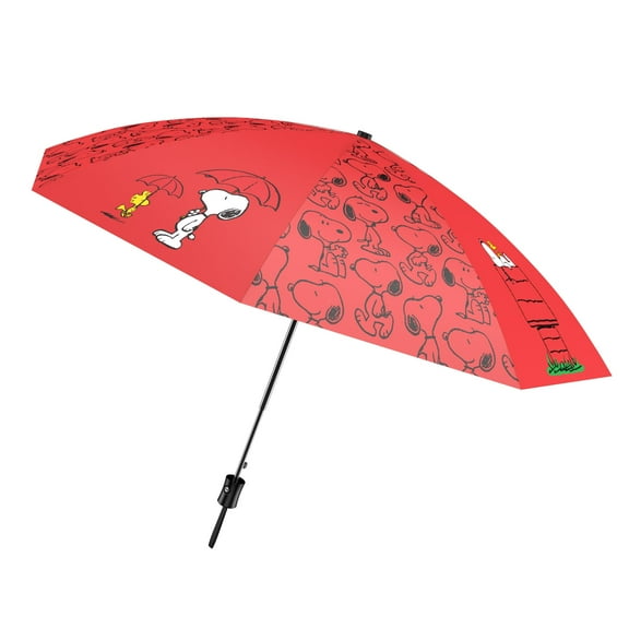 Peanuts Snoopy Travel Umbrella – Compact Folding Umbrella, Push-Button Easy Open, 43" Canopy (3.58 ft), Lightweight Red Umbrella for Purse, Backpack & Travel