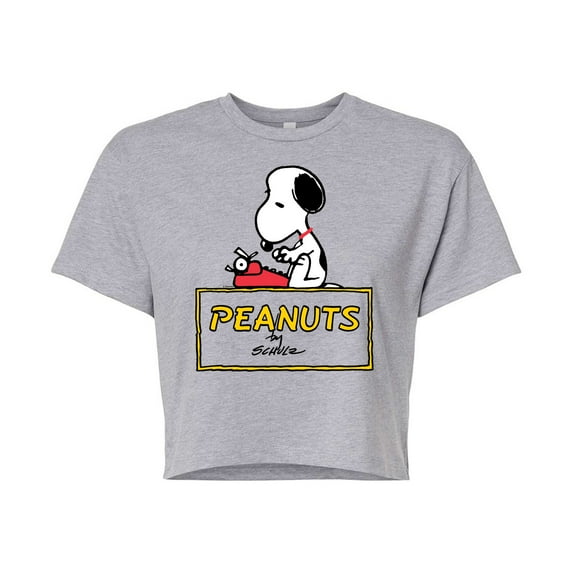 Peanuts - Snoopy Typing - Cropped Tee