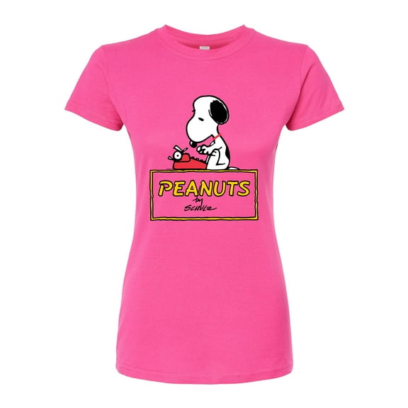 Peanuts - Snoopy Typing  - Juniors Fitted Tee