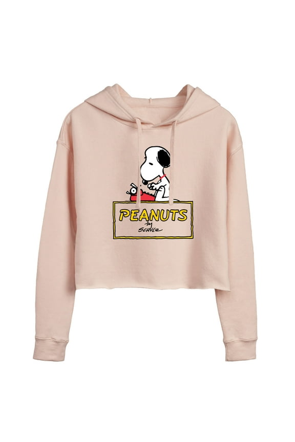 - Snoopy Typing - Ladies Cropped Hoodie