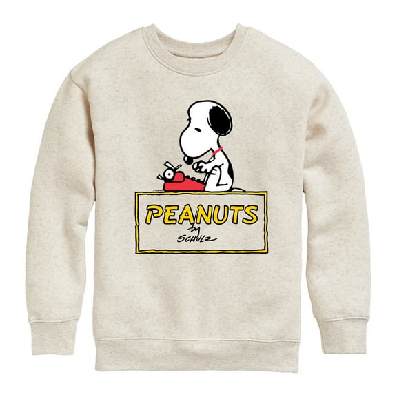 Peanuts - Snoopy Typing - Toddler & Youth Crewneck Fleece Sweatshirt