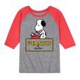 thumbnail image 1 of Peanuts - Snoopy Typing  - Toddler & Youth Raglan Graphic T-Shirt, 1 of 1