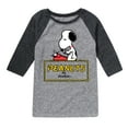 thumbnail image 1 of Peanuts - Snoopy Typing  - Toddler & Youth Raglan Graphic T-Shirt, 1 of 4