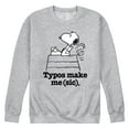 thumbnail image 1 of Peanuts - Snoopy Typos Make Me Sic - Men's Crew Neck Fleece Pullover, 1 of 6