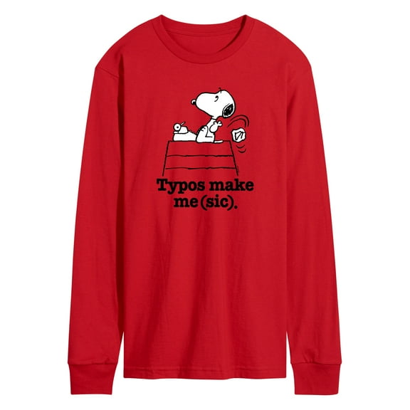 Peanuts - Snoopy Typos Make Me Sic - Men's Long Sleeve T-Shirt