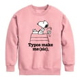 thumbnail image 1 of Peanuts - Snoopy Typos Make Me Sic - Toddler & Youth Crewneck Fleece Sweatshirt, 1 of 5