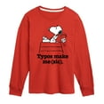 thumbnail image 1 of Peanuts - Snoopy Typos Make Me Sic - Toddler & Youth Long Sleeve Graphic T-Shirt, 1 of 6