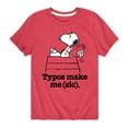 thumbnail image 1 of Peanuts - Snoopy Typos Make Me Sic - Toddler & Youth Short Sleeve Graphic T-Shirt, 1 of 5