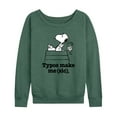 thumbnail image 1 of Peanuts - Snoopy Typos Make Me Sic - Women's Lightweight French Terry Long Sleeve Shirt, 1 of 6