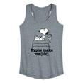 thumbnail image 1 of Peanuts - Snoopy Typos Make Me Sic - Women's Racerback Tank Top, 1 of 6