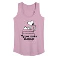 thumbnail image 1 of Peanuts - Snoopy Typos Make Me Sic - Women's Racerback Tank Top, 1 of 6