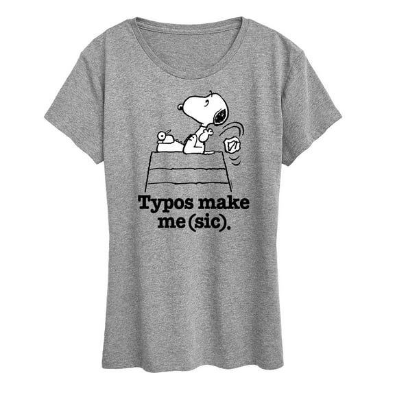 Peanuts - Snoopy Typos Make Me Sic - Women's Short Sleeve Graphic T-Shirt