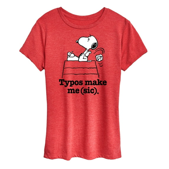 Peanuts - Snoopy Typos Make Me Sic - Women's Short Sleeve Graphic T-Shirt