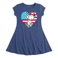 thumbnail image 1 of Peanuts - Snoopy USA Flag Heart - Girls Fit And Flare Cap Sleeve Dress, 1 of 5