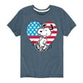 thumbnail image 1 of Peanuts - Snoopy USA Flag Heart - Toddler And Youth Short Sleeve Graphic T-Shirt, 1 of 6
