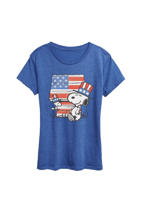 - Snoopy USA Hats - Women's Short Sleeve Graphic T-Shirt